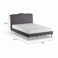 Hot Sale ⭐ The Gray Barn Ayrshire Downs French Classic Modern Style Dark Grey Polyester Fabric Platform Bed 😉 -The Gray Barn Shop unnamed file 734