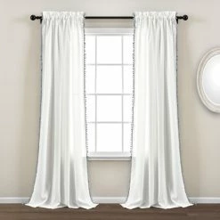 Promo 🤩 The Gray Barn Watertop Pom Pom 84-inch Curtain Panel Aqua 🎉