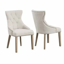 New 🎉 The Gray Barn Mount French High Back Tufted Upholstered Dining Chair (Set Of 2) ❤️ -The Gray Barn Shop unnamed file 783
