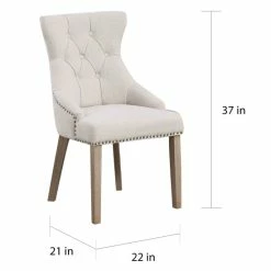 New 🎉 The Gray Barn Mount French High Back Tufted Upholstered Dining Chair (Set Of 2) ❤️ -The Gray Barn Shop unnamed file 785