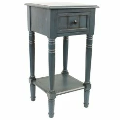 Deals ✨ The Gray Barn Robert 1-drawer Accent Table Antique Navy With Wood Top 😀 -The Gray Barn Shop unnamed file 80