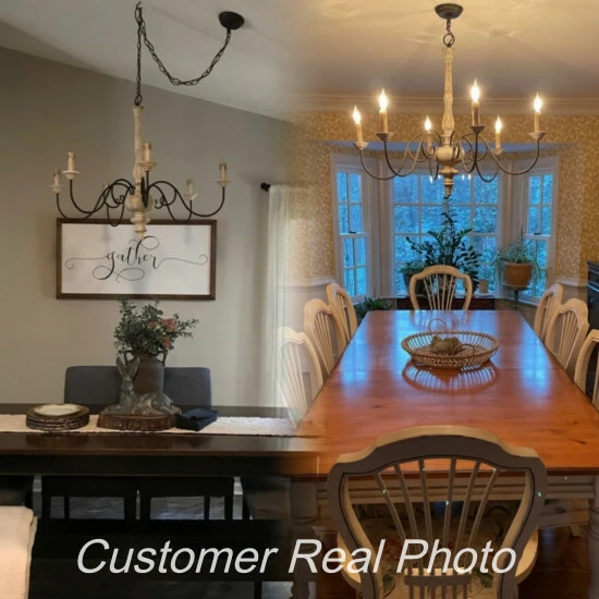 Outlet π€© The Gray Barn 6-Light Modern Farmhouse 37" Wood Classic Candle Chandelier For Dining Room β 9 Outlet π€© The Gray Barn 6-Light Modern Farmhouse 37" Wood Classic Candle Chandelier For Dining Room β - Image 7