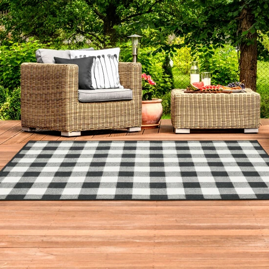 Promo π The Gray Barn Told Gait Indoor/Outdoor Gingham Check Area Rug Grey π€© 3 Promo π The Gray Barn Told Gait Indoor/Outdoor Gingham Check Area Rug Grey π€© - Image 2
