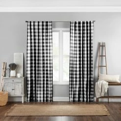 Deals 🎉 The Gray Barn Waddeson Farmhouse Buffalo Check Window Curtain Black 🎉