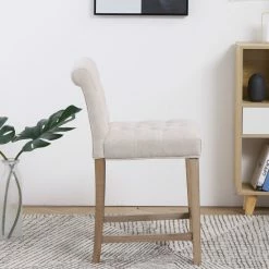 Best Sale 💯 The Gray Barn Hill House Beige Tufted Upholstered Dining Bar Stool Chairs (Set Of 2) ❤️ -The Gray Barn Shop unnamed file 998